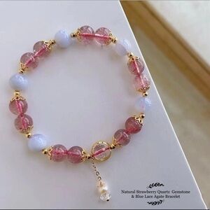 COPY - Blue Lace Agate & Strawberry Quartz Gemstone